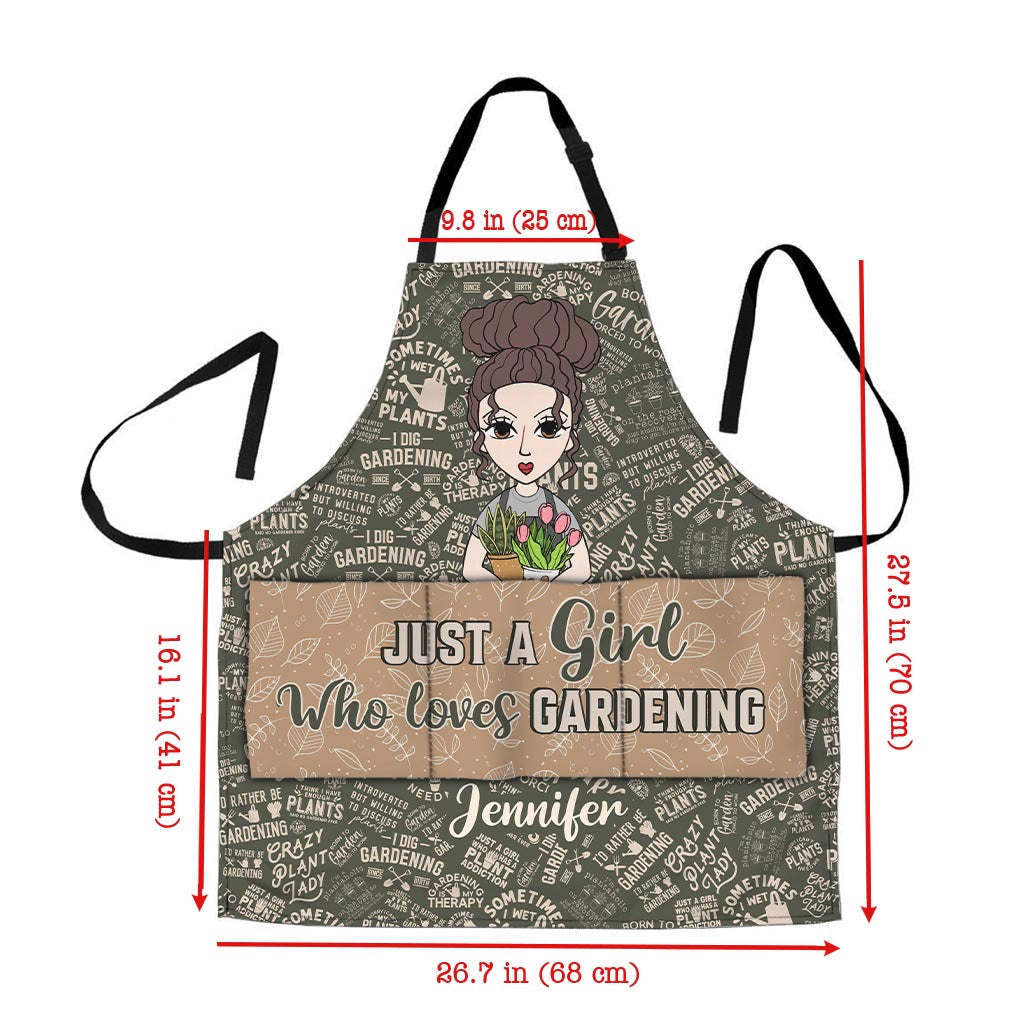 Just A Girl Who Loves Gardening - Personalized Gardening Apron
