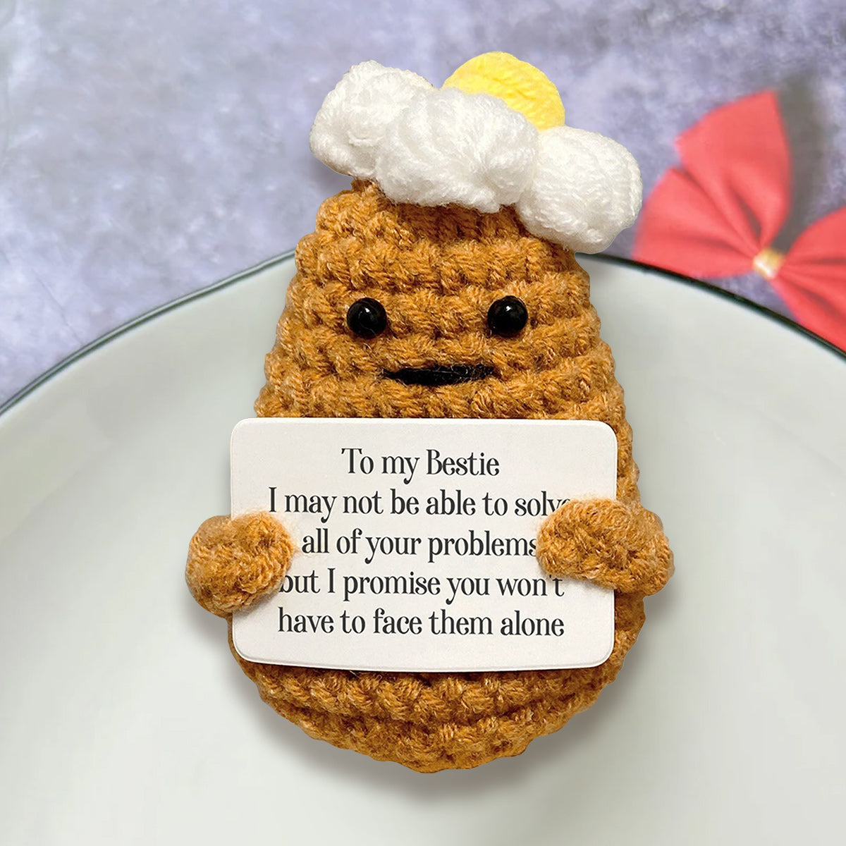 Positive Potato - Gift for friend - Personalized Hand Knitted Figurine