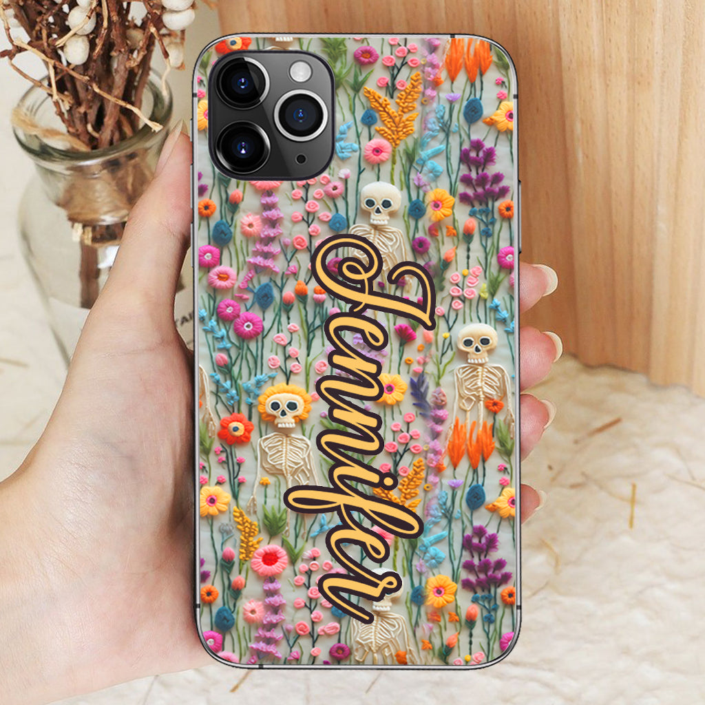 Floral Skeleton - Personalized Skull Phone Case