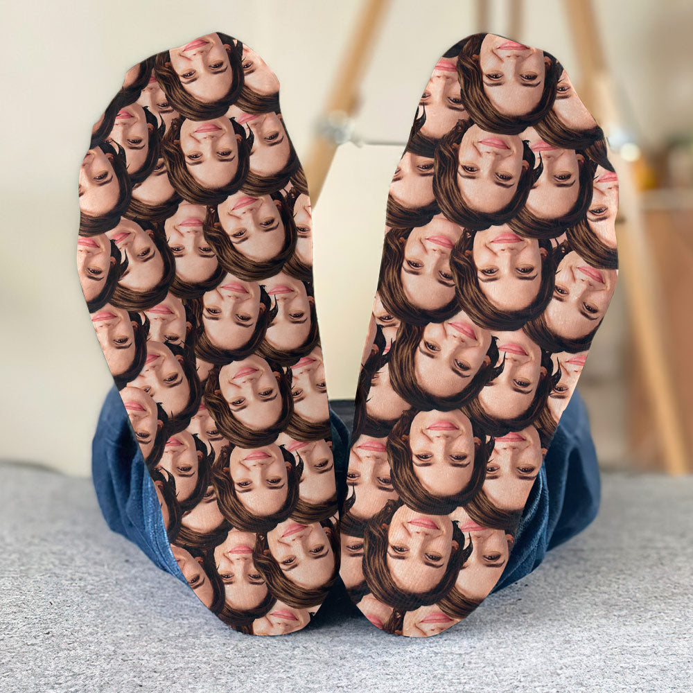 Customizable Printed Face - Personalized Aunt Socks