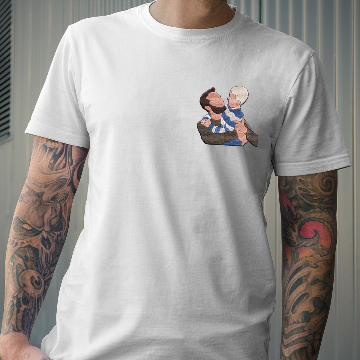 Custom 2D Photo - Personalized Uncle Embroidered T-shirt