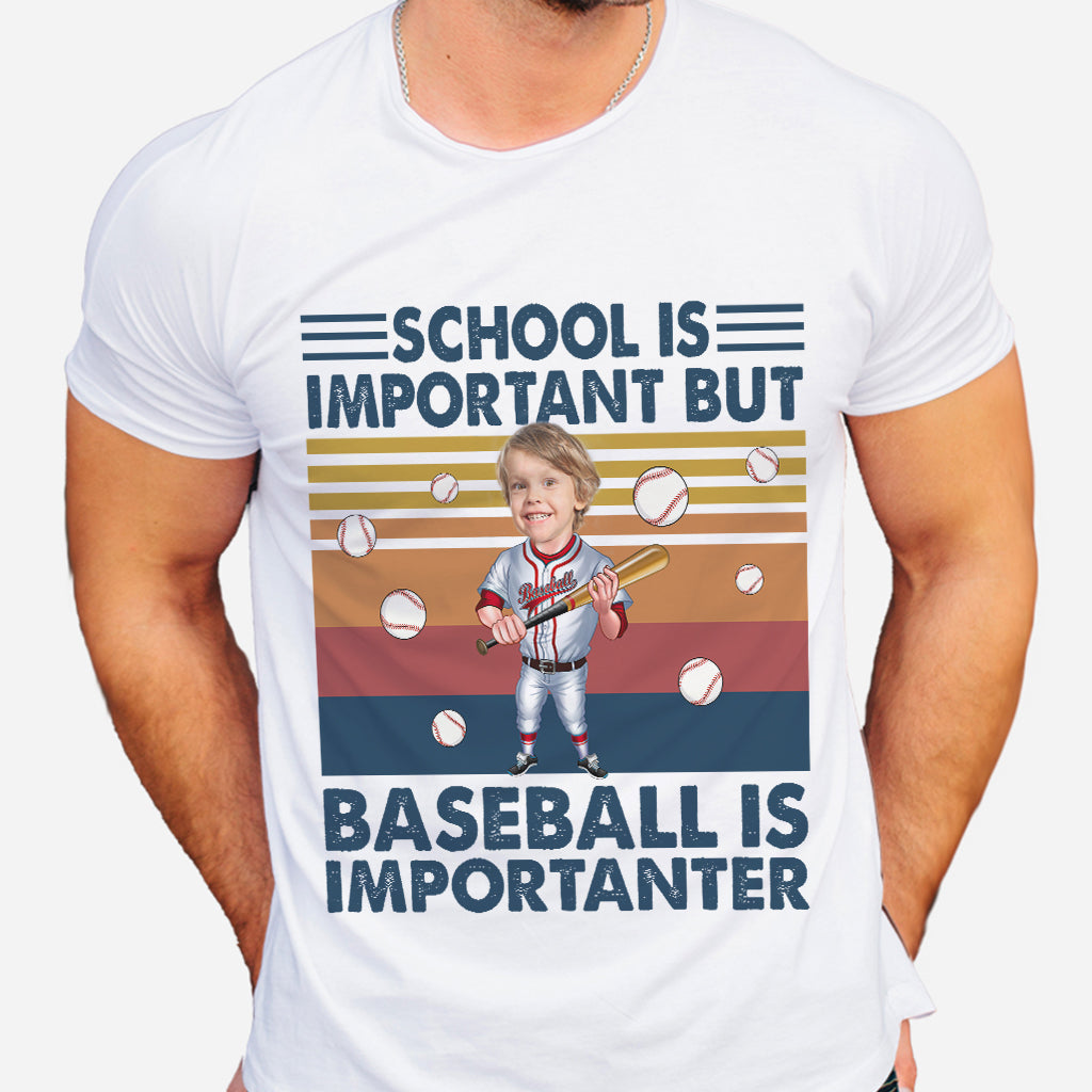 School Is Important But - Personalized Baseball T-shirt And Hoodie