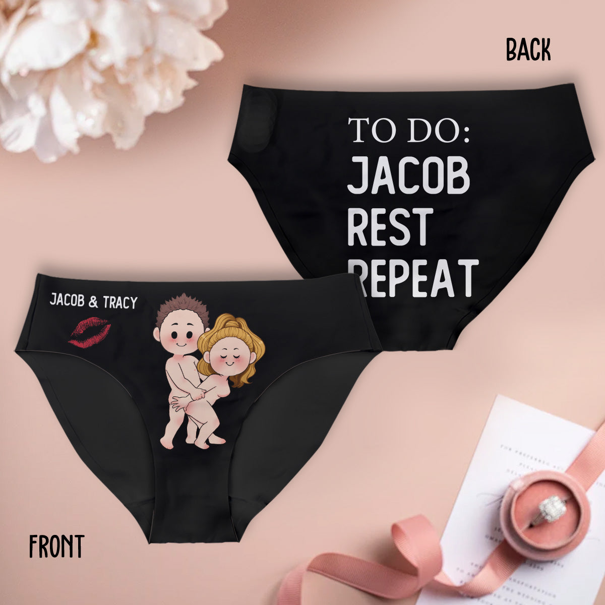 To Do List - Personalized Couple Women Briefs & Men Boxer Briefs