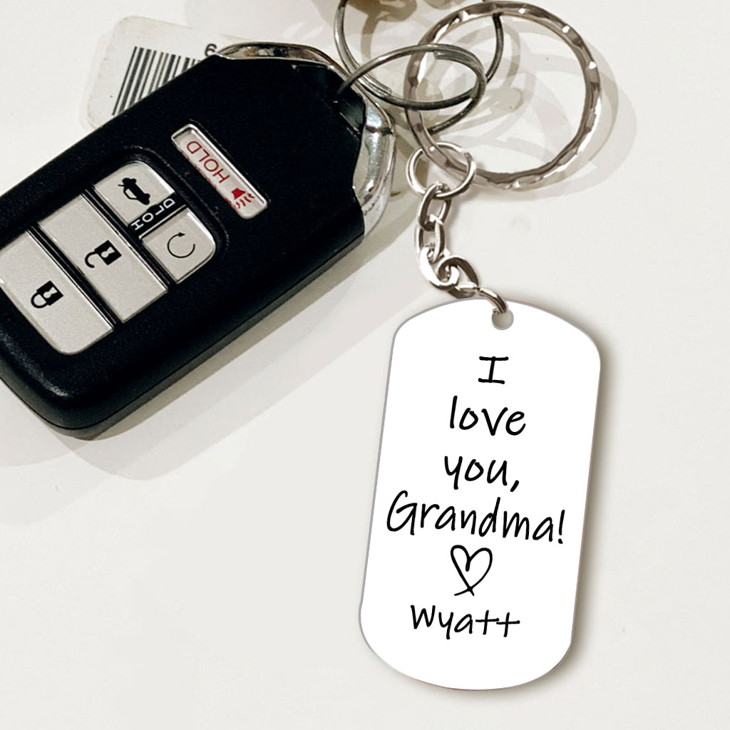 I Love You Grandma - Personalized Grandma Stainless Steel Keychain