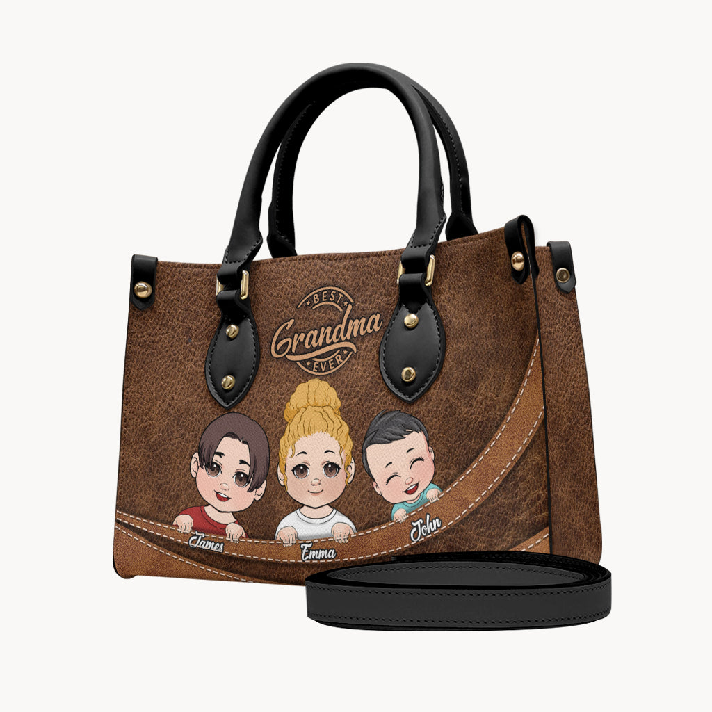 Best Grandma Ever - Personalized Grandma Leather Handbag