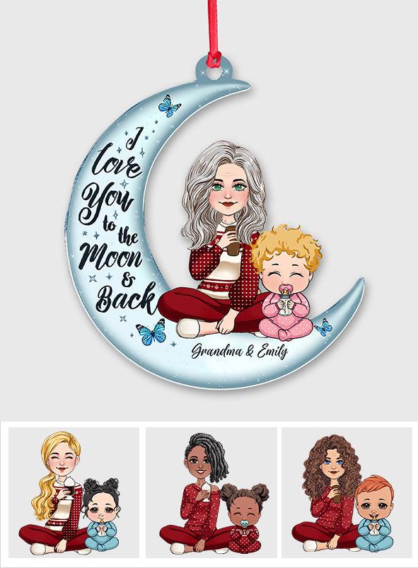 I Love You To The Moon And Back - Personalized Grandma Ornament