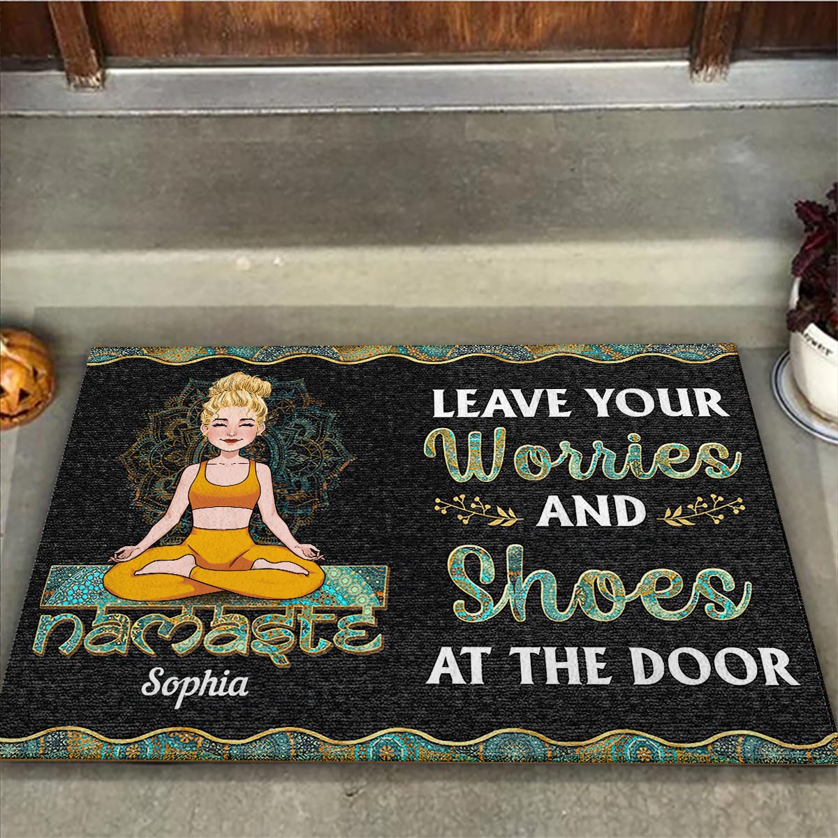 Leave Your Worries - Personalized Yoga Doormat