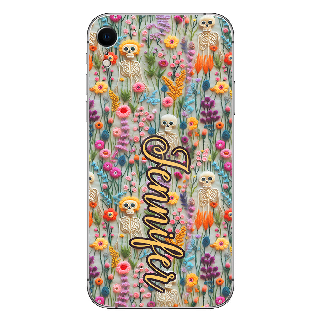 Floral Skeleton - Personalized Skull Phone Case