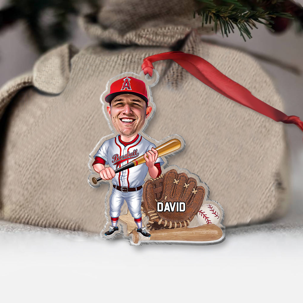 Baseball Player - Personalized Baseball Transparent Ornament