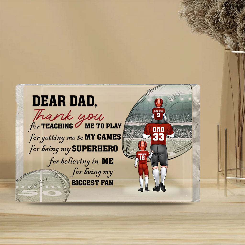 Thank You For Being My Biggest Fan - Football gift for dad, him, husband - Personalized Custom Shaped Acrylic Plaque