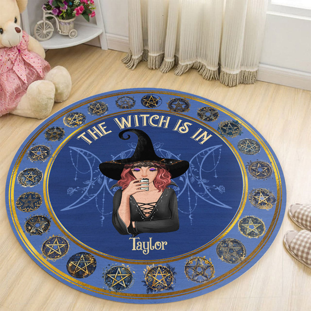 The Witch Is In - Personalized Witch Round Rug