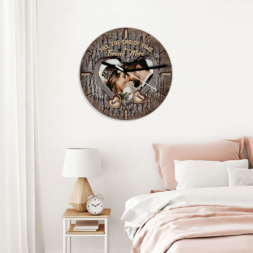 Till The End Of Time & Forever More - Personalized Husband And Wife Wall Clock