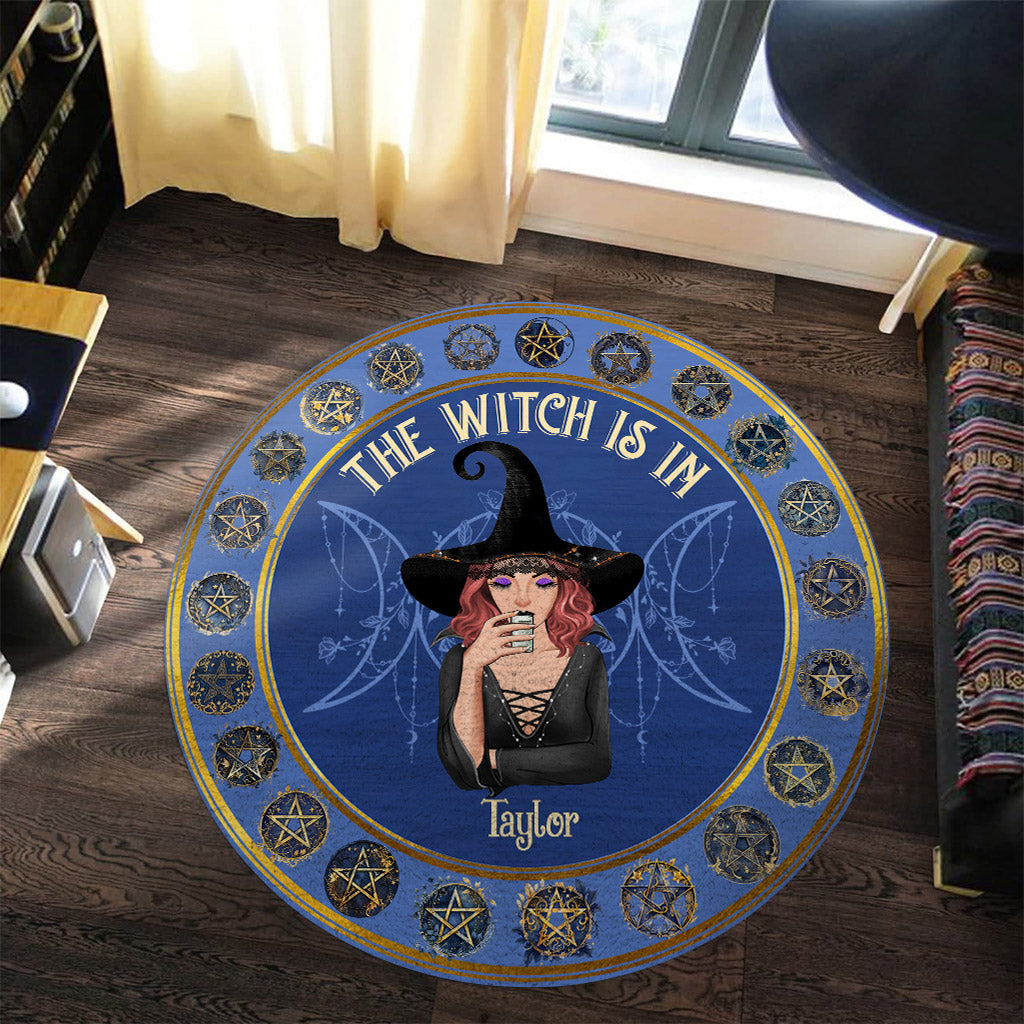 The Witch Is In - Personalized Witch Round Rug