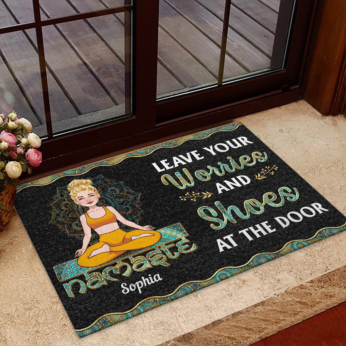 Leave Your Worries - Personalized Yoga Doormat