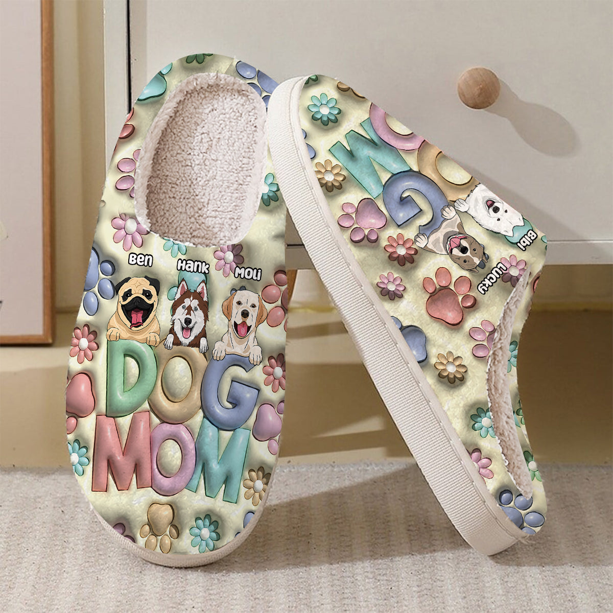 Dog Mom - Personalized Dog Slippers