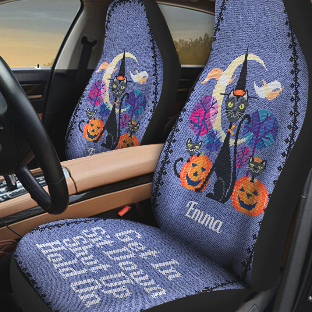 Get In, Sit Down - Personalized Black Cat Seat Covers