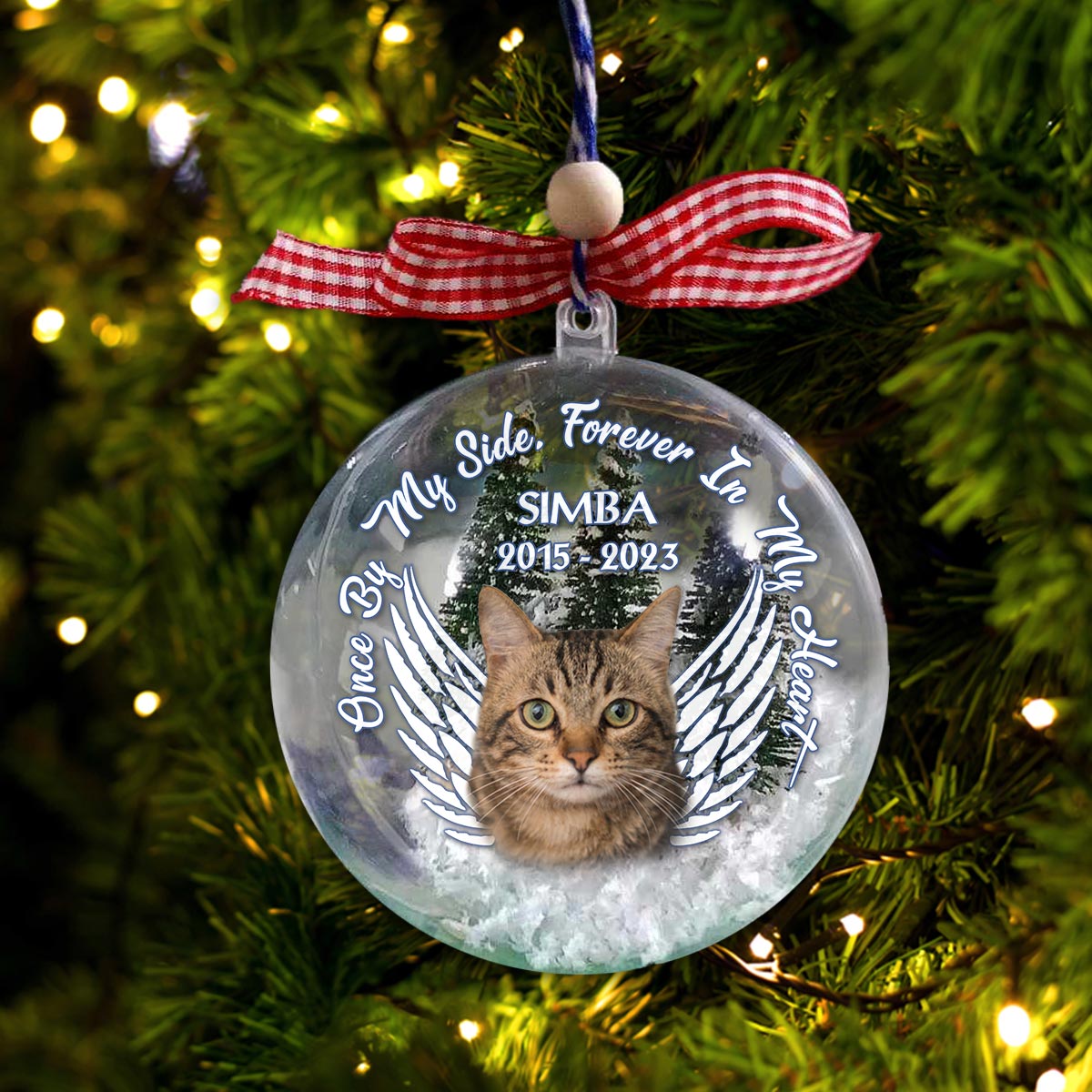 Forever In my Heart - Gift for dog lovers, cat lover - Personalized Snow Globe Ornament