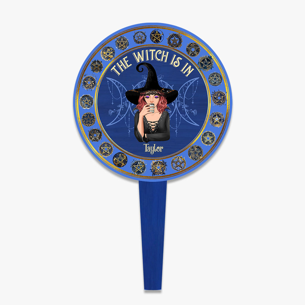 The Witch Is In - Personalized Witch Acrylic Garden Sign