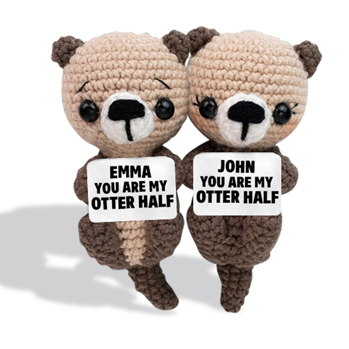 You Are My Otter Half - Personalized Couple Hand Knitted Figurine