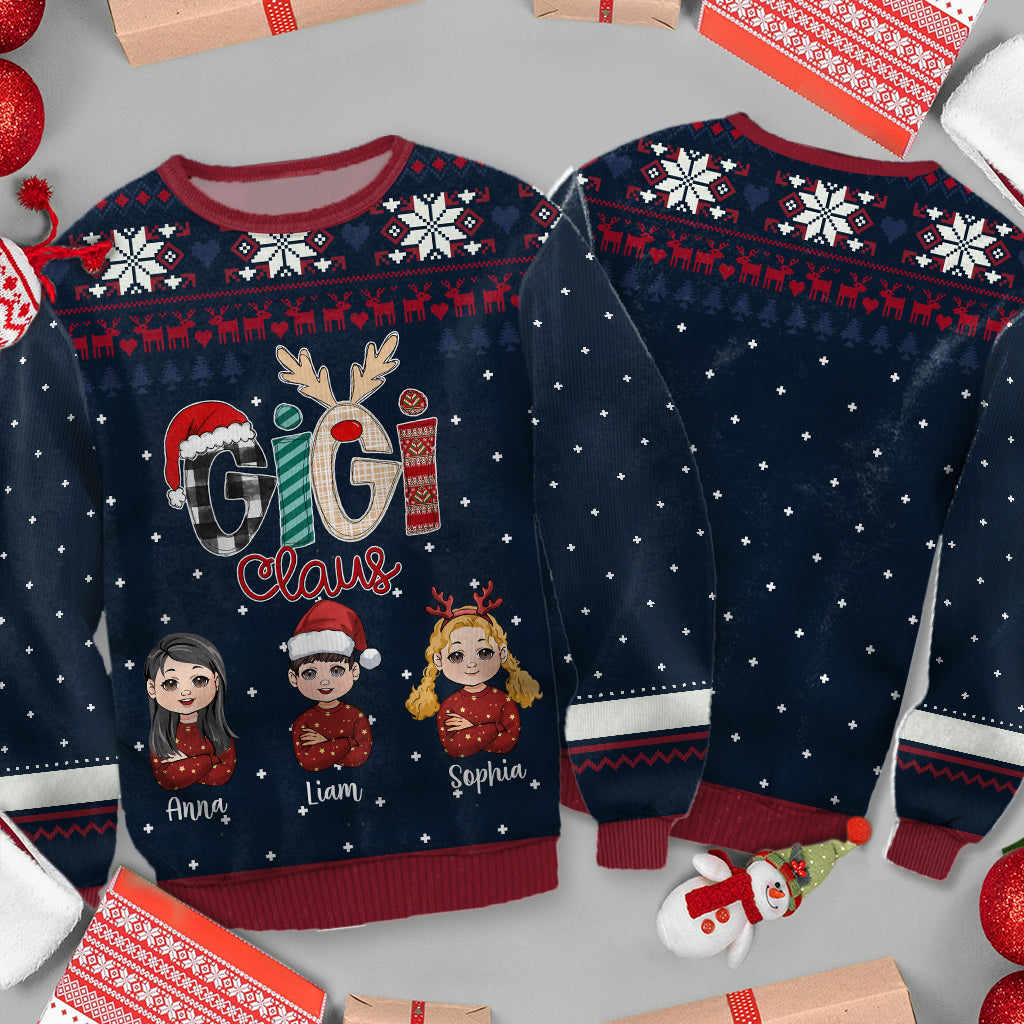 Gigi Claus - Personalized Grandma Ugly Sweater