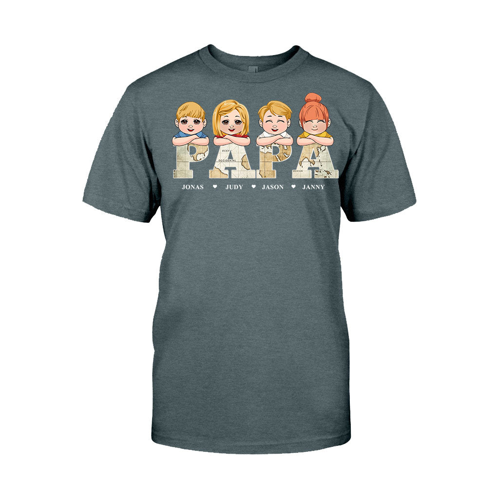 Vintage Map Title - Personalized Father T-shirt & Hoodie