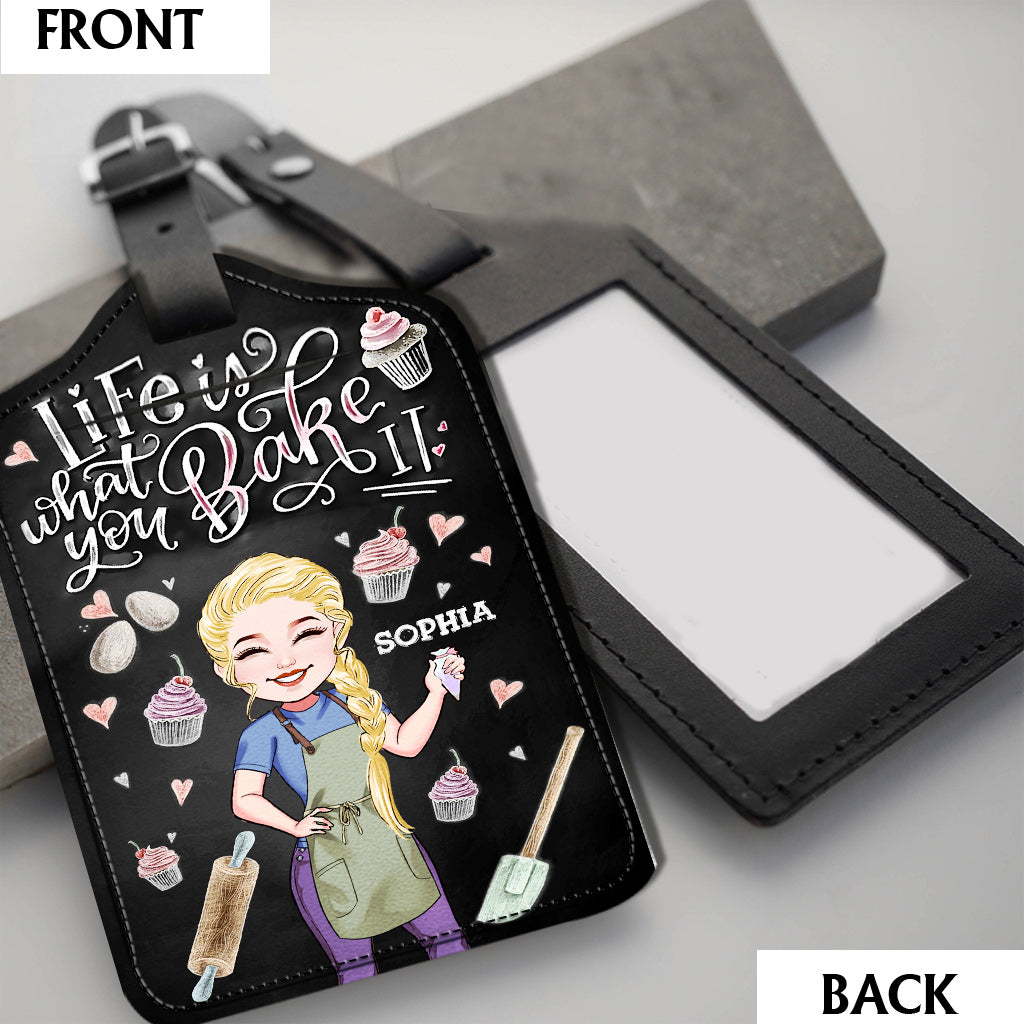 Life Is What You Bake It - Personalized Baking Leather Luggage Tag