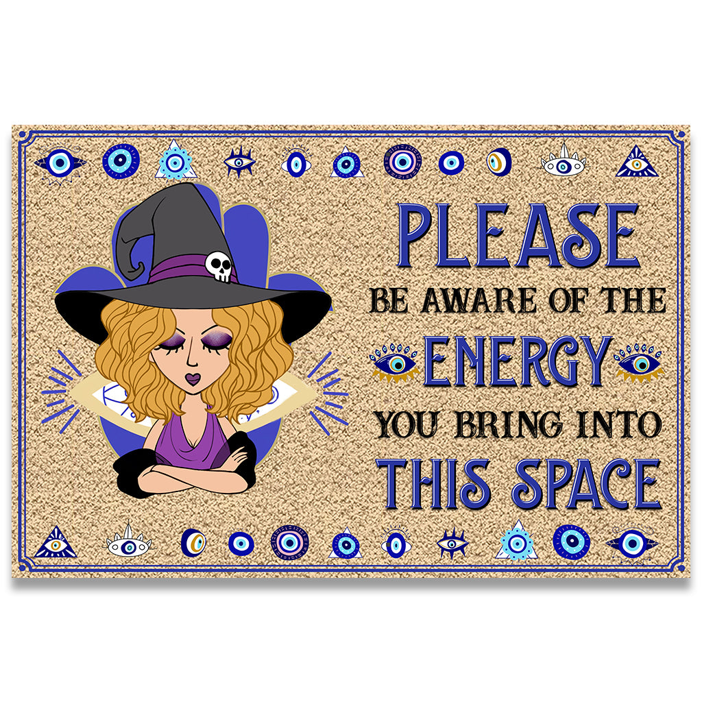 Discover Please Be Aware - Personalized Witch Doormat