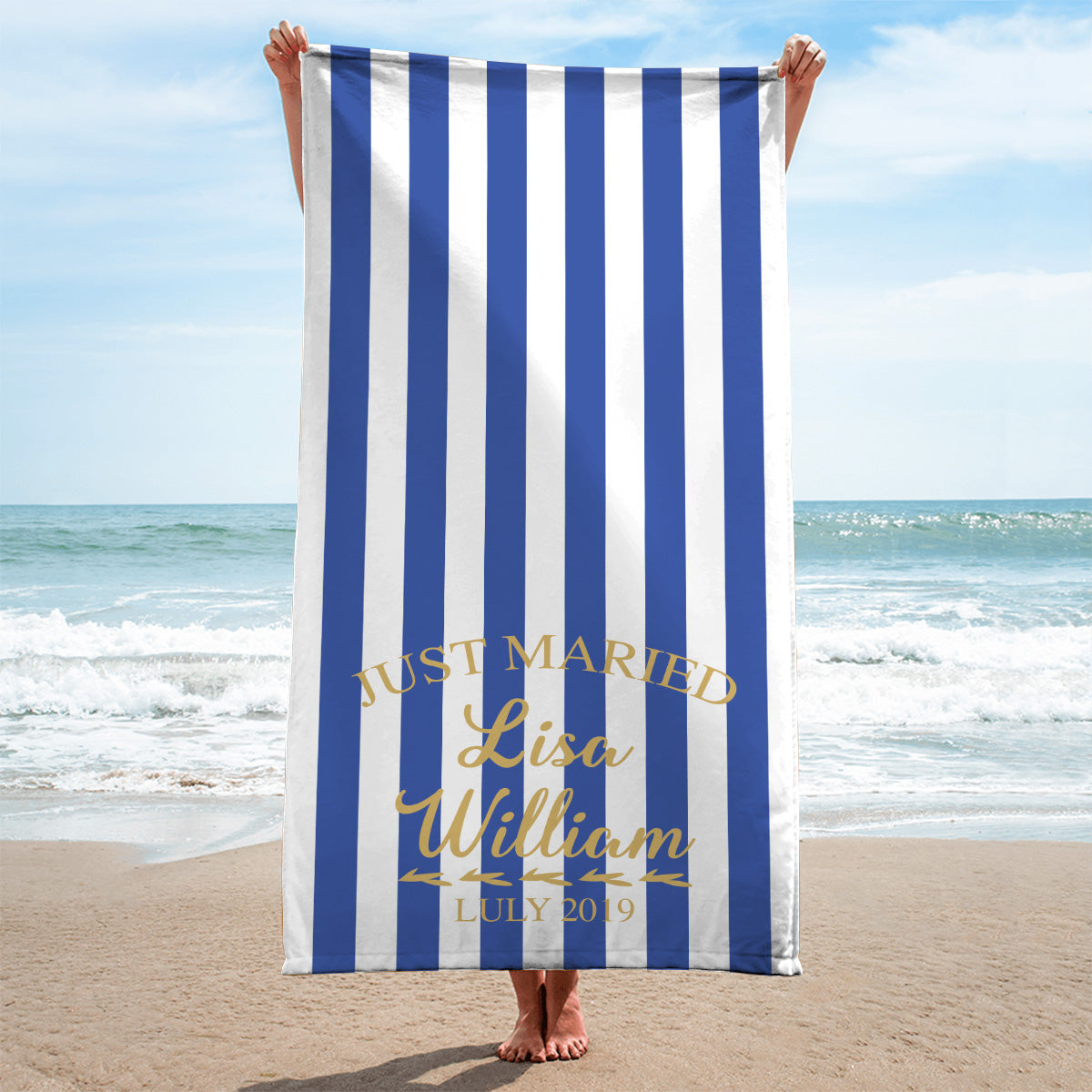 Wedding Towel - Personalized Couple Beach Towel