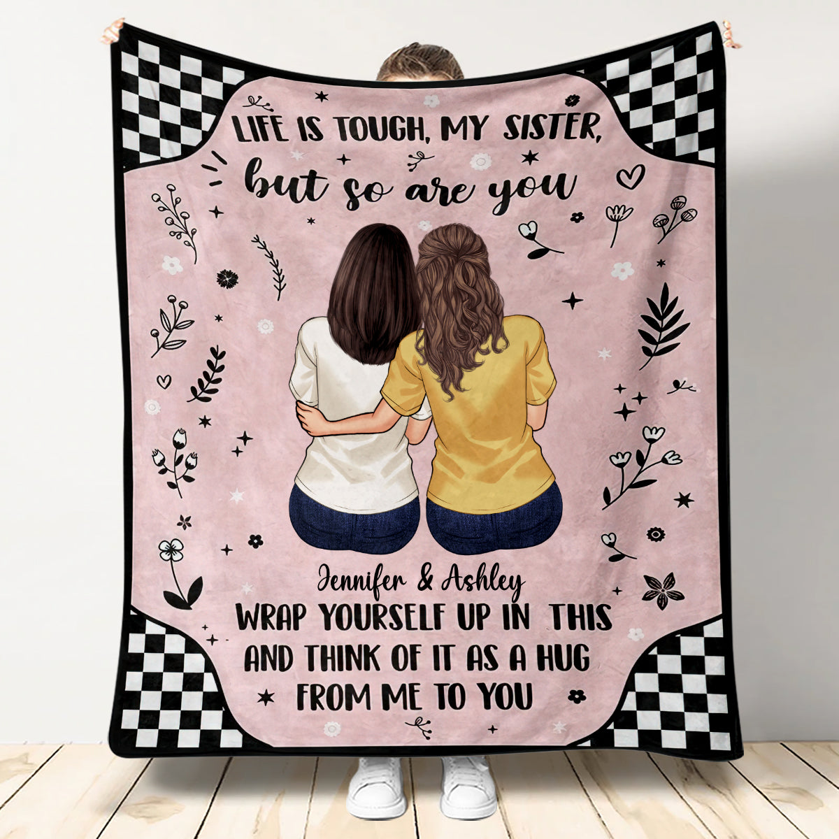 Life Is Tough - Personalized Sibling Blanket