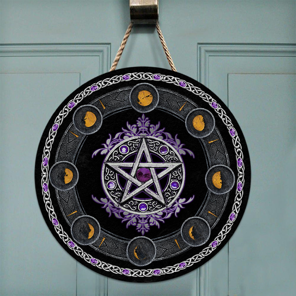 Witch Please Witch Wall Clock - Witch Round Wood Sign