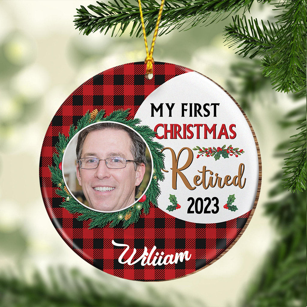 First Christmas Retired - Personalized Retired Ornament