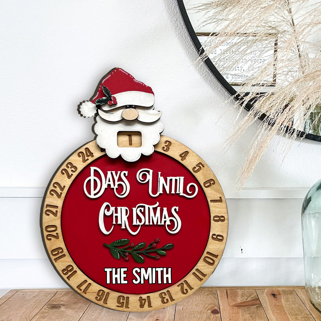 Days Until Christmas - Personalized Family Christmas Countdown Wood Sign 1