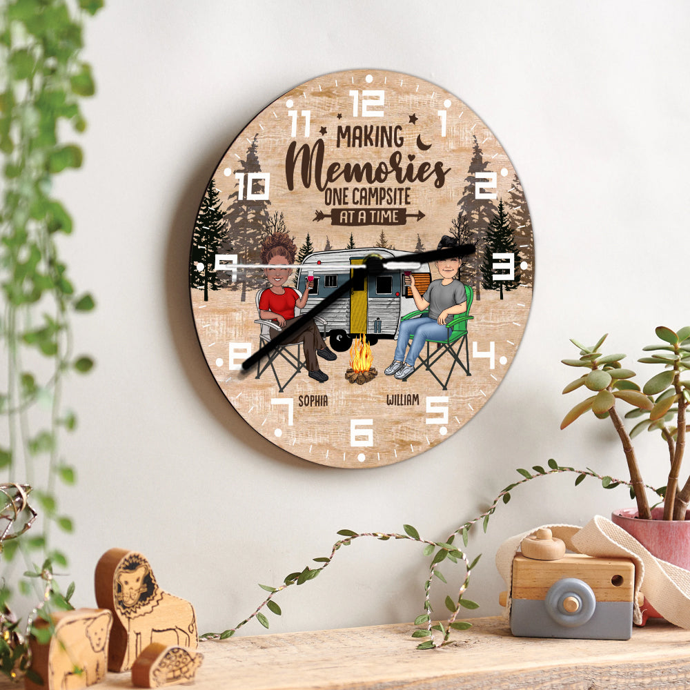 Happy Camper - Personalized Camping Wall Clock