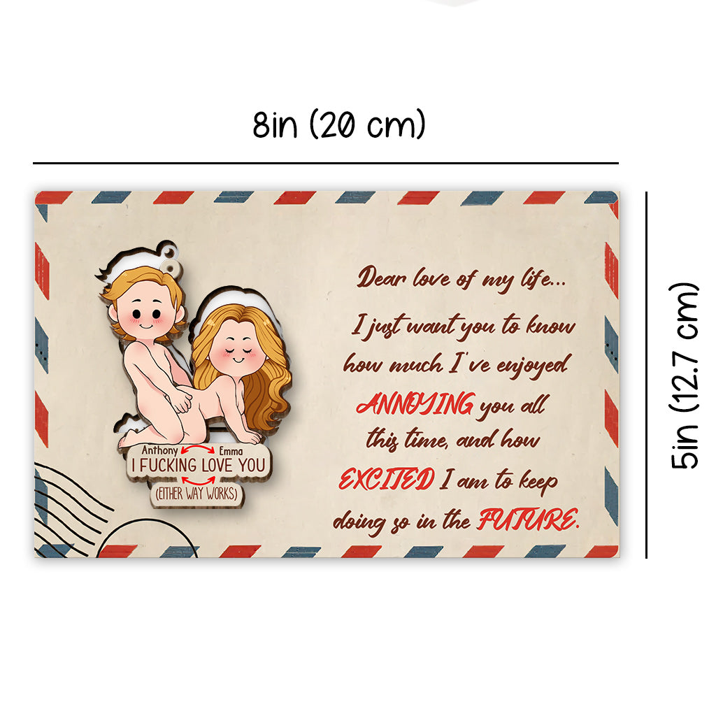 I Love You - gift for husband, wife, boyfriend, girlfriend - Personalized Wooden Card Pop Out Ornament