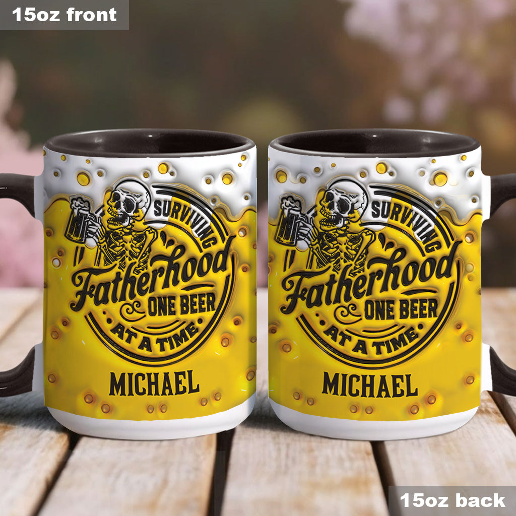 Surviving Fatherhood - Personalized Father Accent Mug