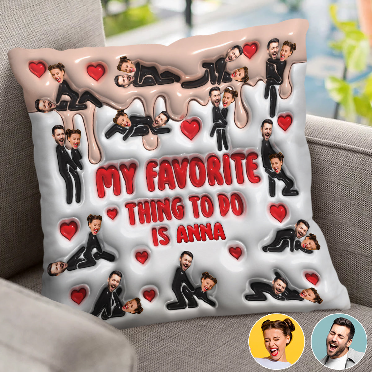 My Favorite Thing To Do Is You - Personalized Couple Throw Pillow