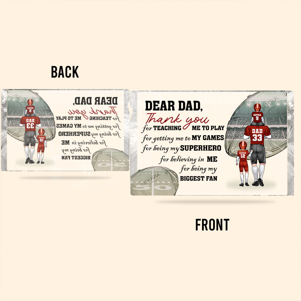 Thank You For Being My Biggest Fan - Football gift for dad, him, husband - Personalized Custom Shaped Acrylic Plaque