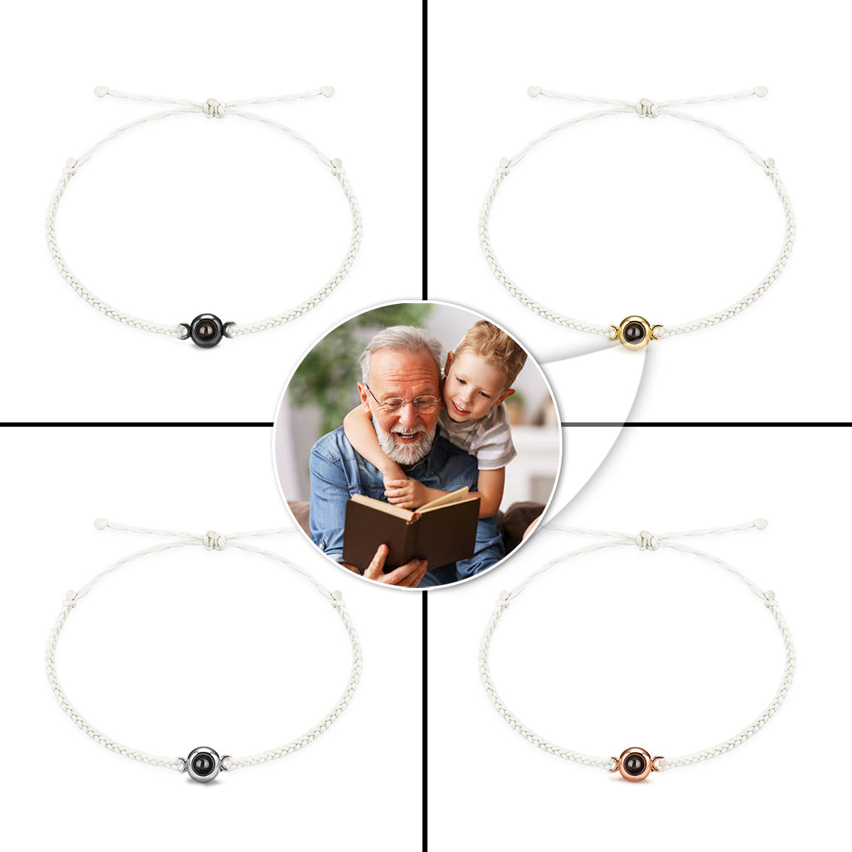 Love Grandpa - Gift for grandpa - Personalized Projection Bracelet