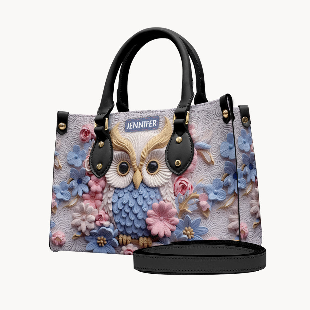 Beautiful Owl - Personalized Owl Leather Handbag