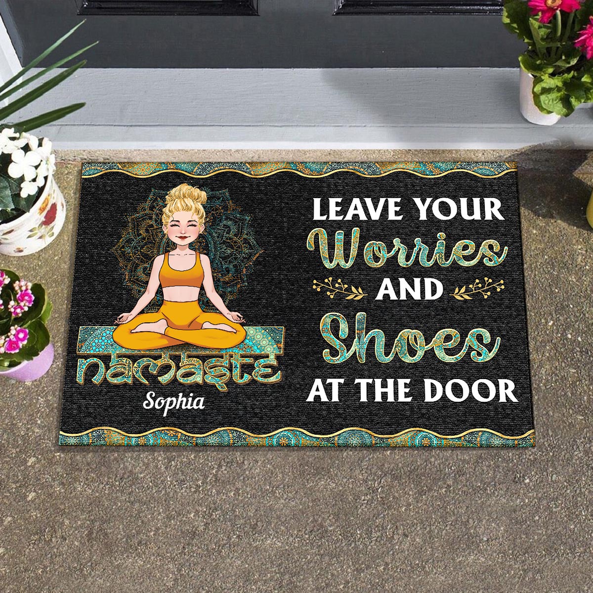 Leave Your Worries - Personalized Yoga Doormat