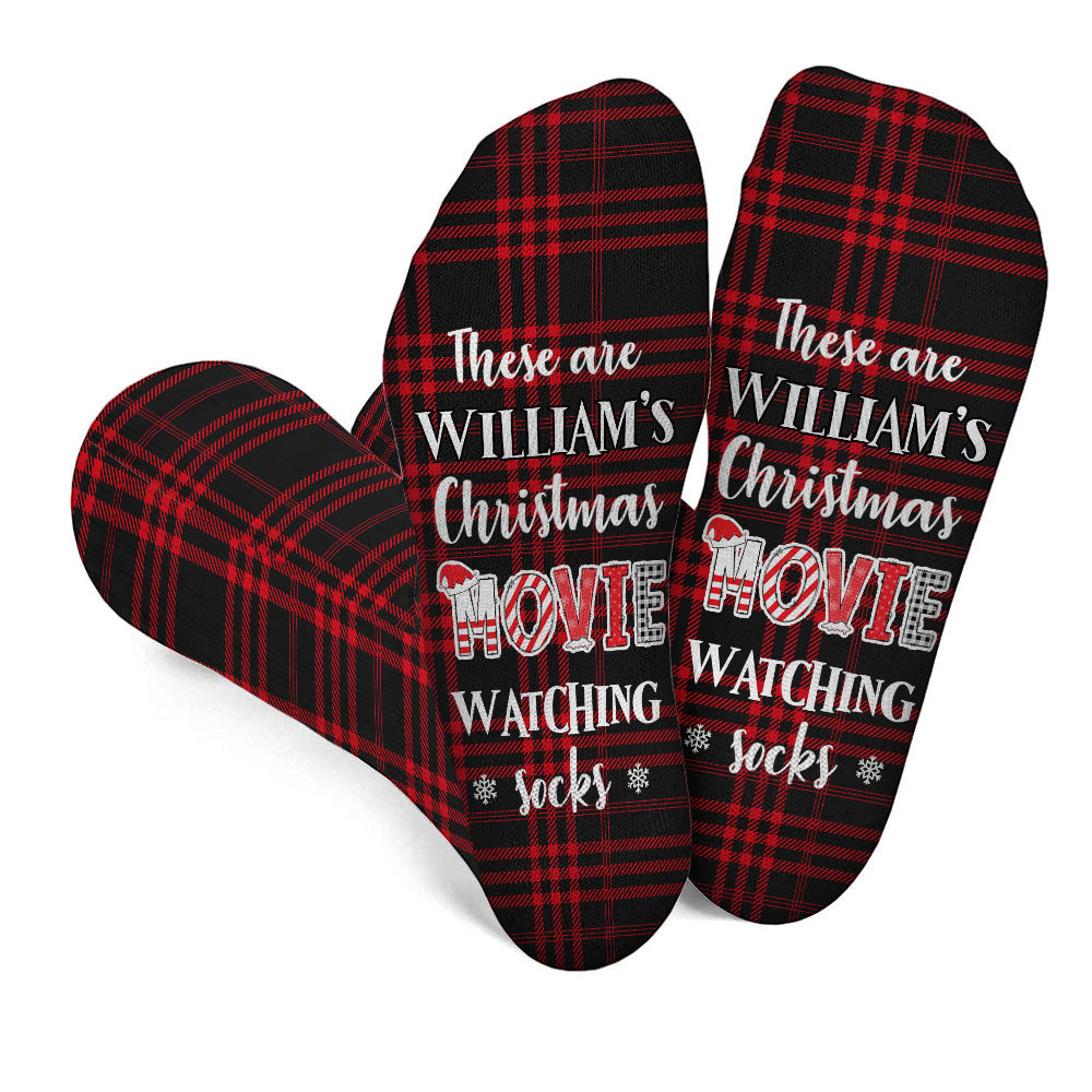 Christmas Movie Watching Socks - Personalized Christmas Socks