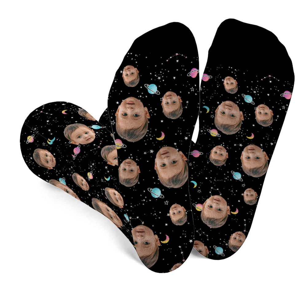 Custom Face Galaxy - Personalized Son Socks