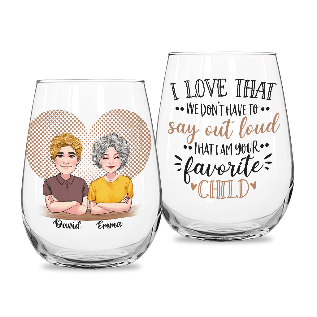 Motherly Love with girl Wine Glass