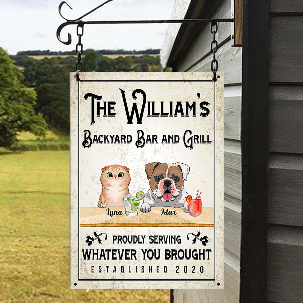 Welcome To Our Backyard - Personalized Backyard Rectangle Metal Sign