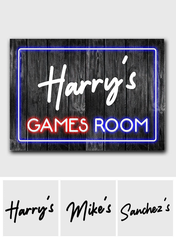 Game Room - Personalized Video Game Rectangle Metal Sign