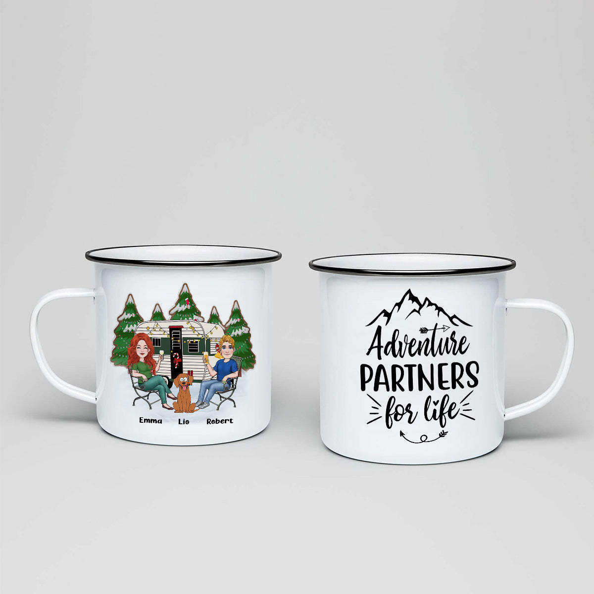 Together Is Our Favorite Place To Be - Personalized Camping Enamel Mug