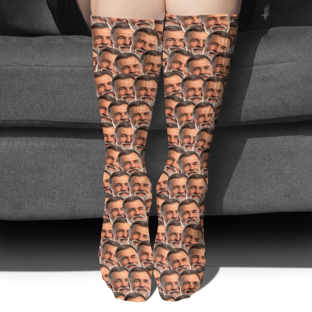 Customizable Printed Face - Personalized Grandpa Socks