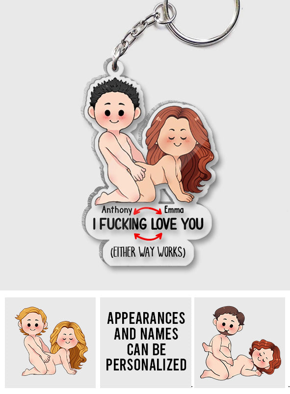 I Love You - Personalized Couple Keychain
