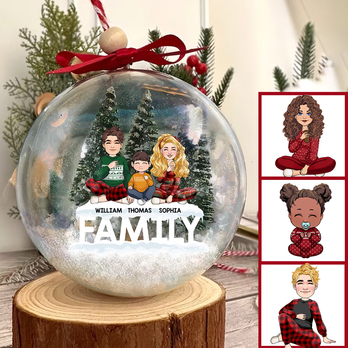 Family Memories Snow Globe Christmas Ornaments