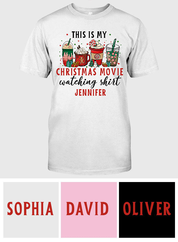 This Is My Xmas Movie Watching Shirt - Personalized Christmas T-shirt And Hoodie